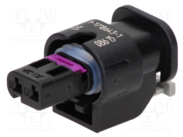 Connector: automotive; MCON 1.2; plug; female; PIN: 2; IP69K; black