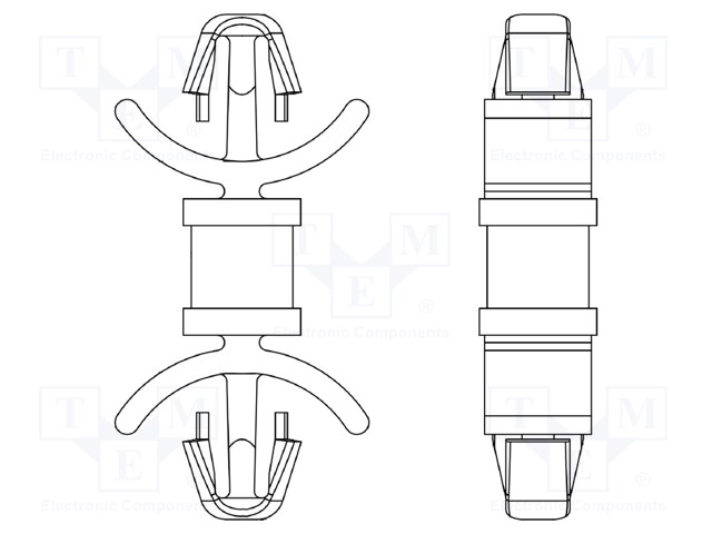 PCB distance; polyamide 66; L: 14.3mm; latch/latch; UL94V-0