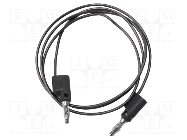 Test lead; 5A; banana plug 4mm,both sides; Urated: 300V; black