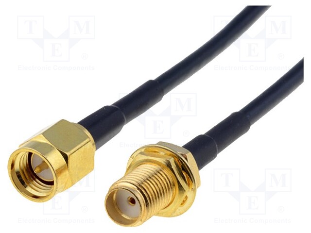 Cable; 50Ω; 10m; SMA socket,SMA plug; black