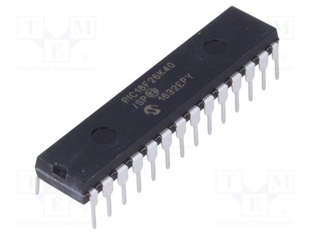 PIC microcontroller; Memory: 64kB; SRAM: 3.64kB; EEPROM: 1024B