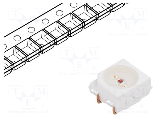 LED; SMD; 3528,PLCC4; red; 560÷1400mcd; 3.5x2.8x1.9mm; 120°; 50mA