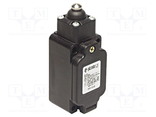 Limit switch; rubber seal,pin plunger Ø10mm; NO + NC; 10A; IP67