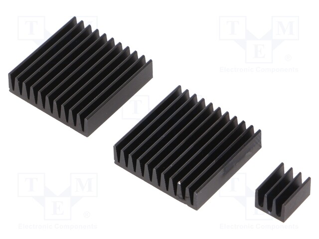 Heatsink: extruded; grilled; Raspberry Pi; black; aluminium