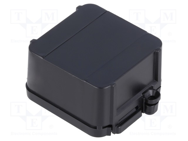 Enclosure: junction box; X: 44.5mm; Y: 57mm; Z: 25mm; black