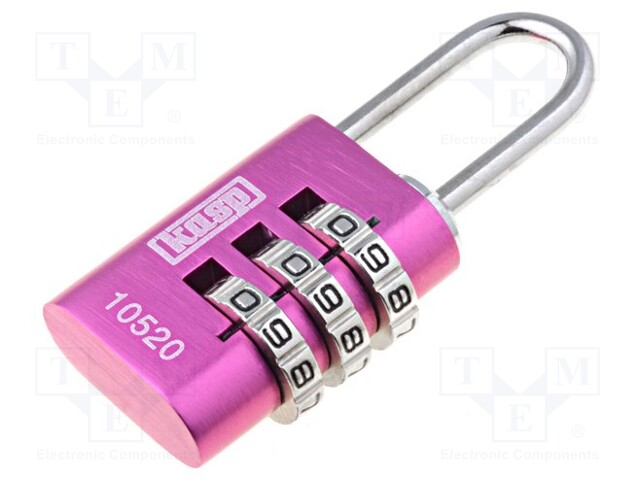 Padlock; Application: cabinets,bags,cases; A: 22mm; C: 3mm; B: 20mm