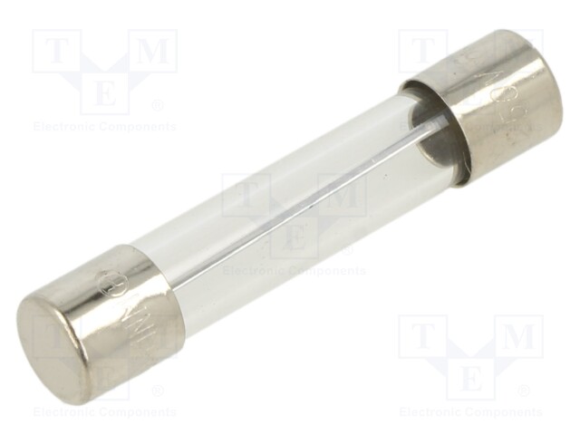 Fuse: fuse; 6.3A; 250VAC; glass; 6.35x31.8mm; brass; bulk