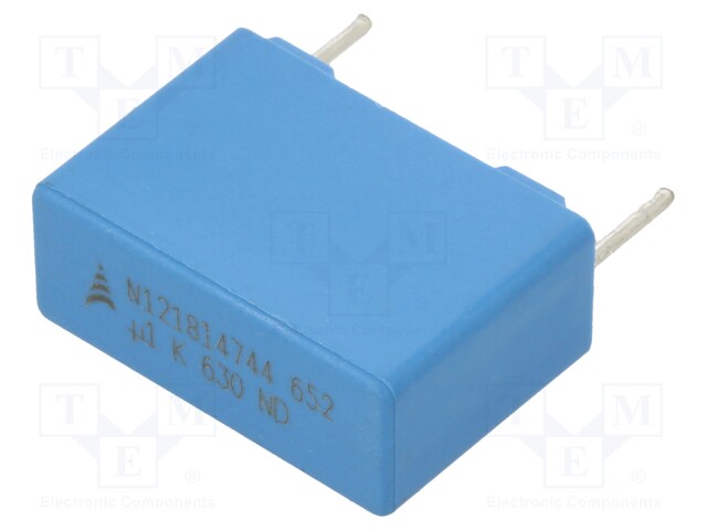 Capacitor: polypropylene; 100nF; 630VDC; 15mm; ±10%; 18x12.5x7mm