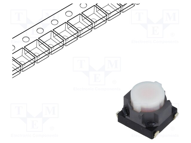 Microswitch TACT; SPST; Pos: 2; 0.02A/15VDC; SMT; none; 3.5mm; round