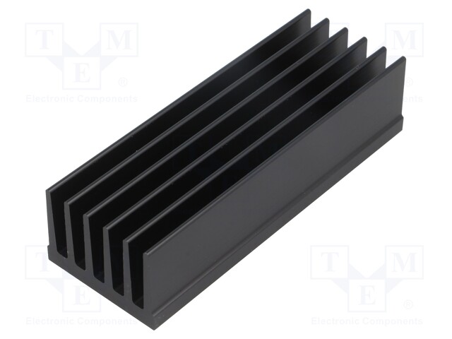 Heatsink: extruded; grilled; black; L: 100mm; W: 36.8mm; H: 25mm