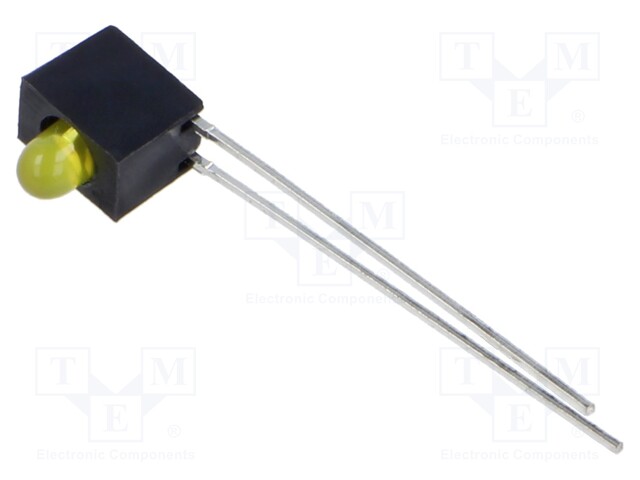 Circuit Board Indicator, Yellow, 1 LEDs, Through Hole, T-1 (3mm), 2 mA, 20 mcd