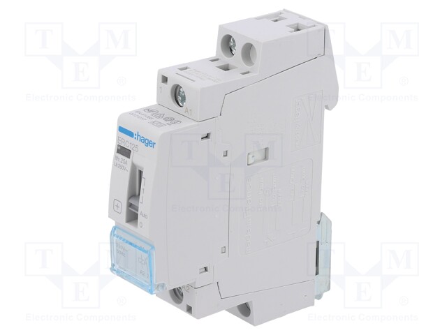 Contactor: 1-pole installation; 25A; 230VAC; NO; DIN; -10÷50°C