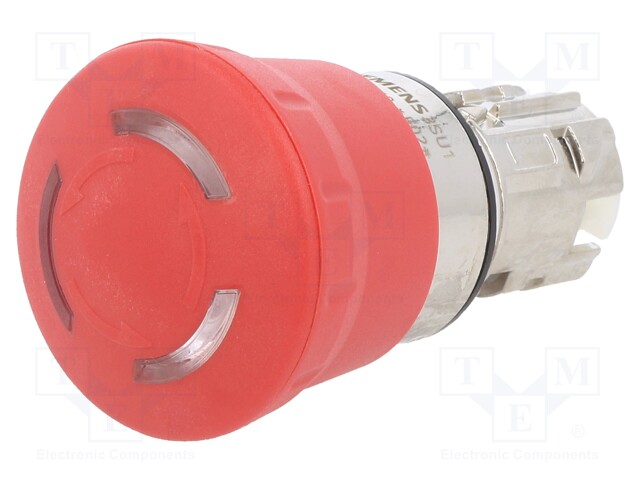 Switch: emergency stop; Stabl.pos: 2; 22mm; red; IP67; Pos: 2