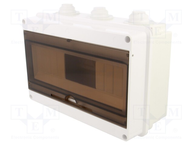 Enclosure: for modular components; IP55; white; No.of mod: 12