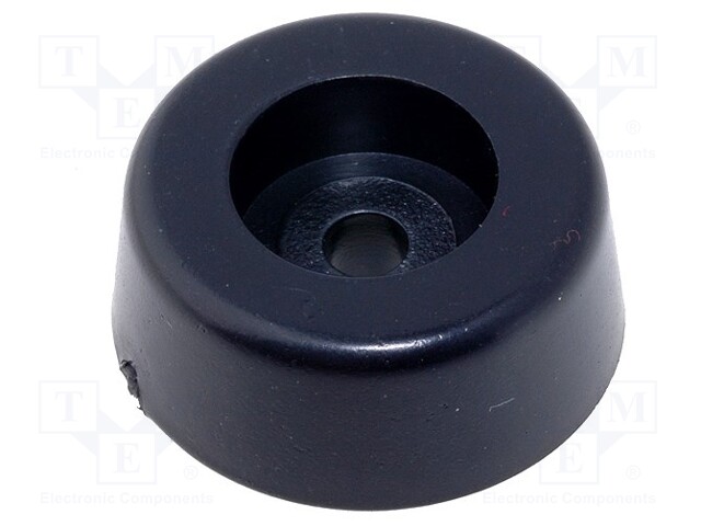 Foot; black; polyetylene; A: 20.2mm; B: 18.4mm; C: 10mm; E: 8mm; D: 3mm