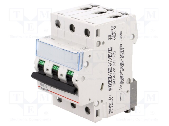 Circuit breaker; 400VAC; Inom: 25A; Poles: 3; DIN; Charact: B; 6kA