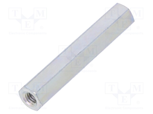 Screwed spacer sleeve; Int.thread: M4; 40mm; hexagonal; steel