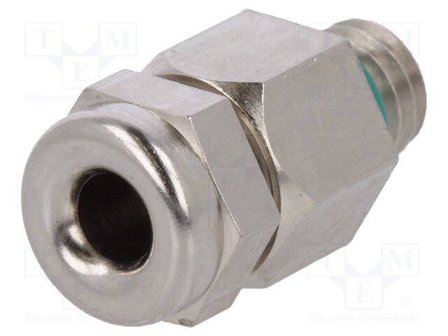 Cable gland; M6; IP68; Mat: brass; Body plating: nickel