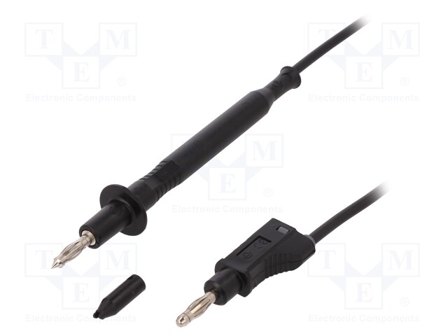 Test lead; 60VDC; 30VAC; 20A; probe tip,banana plug 4mm; Len: 1m