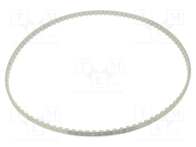 Timing belt; AT10; W: 10mm; H: 5mm; Lw: 960mm; Tooth height: 2.5mm