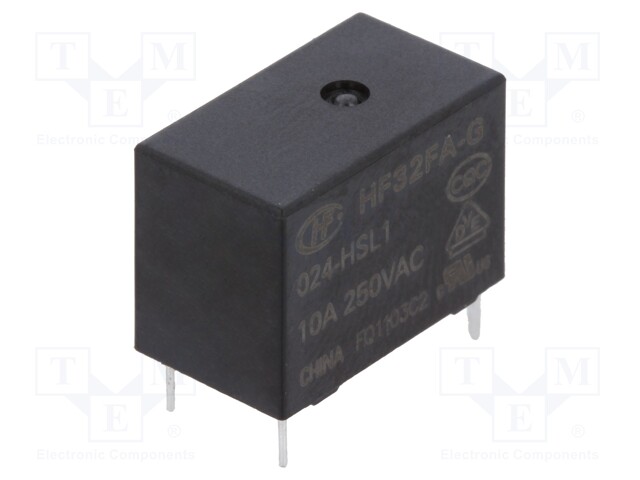 Relay: electromagnetic; SPST-NO; Ucoil: 24VDC; 10A/250VAC; 10A