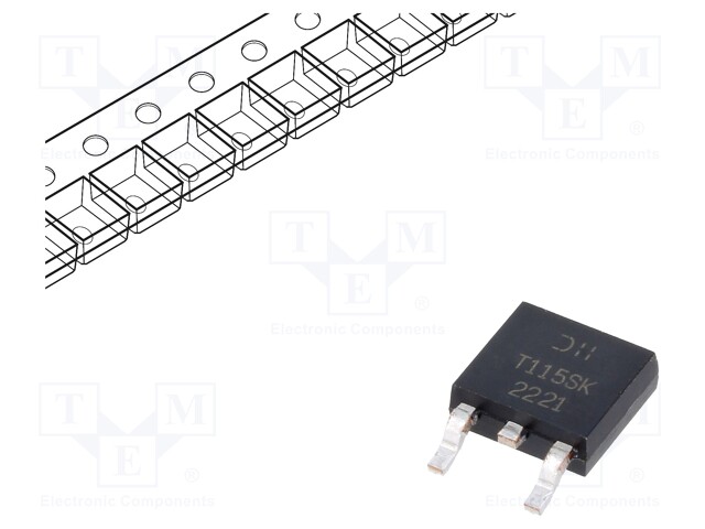 Transistor: N-MOSFET; 100V; 43A; Idm: 215A; 2.9W; TO252/DPAK