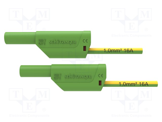 Test lead; 16A; 4mm banana plug-4mm banana plug; Urated: 1kV