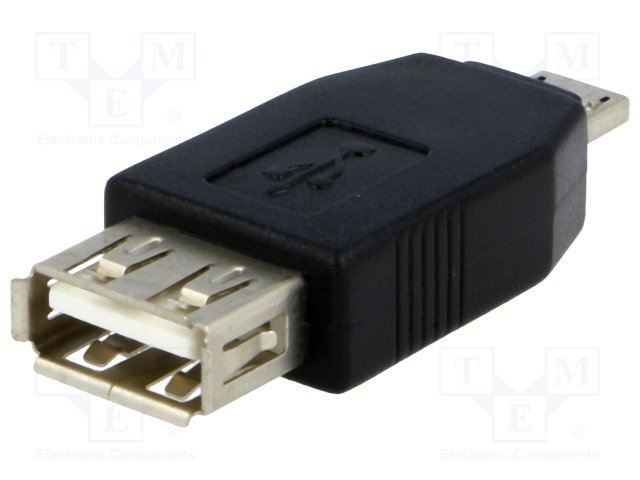 Adapter; USB 2.0; USB A socket,USB A micro plug; gold-plated