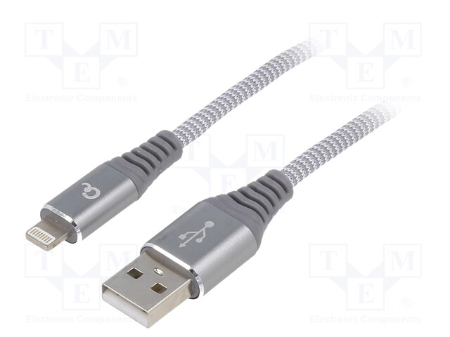 Cable; USB 2.0; Apple Lightning plug,USB A plug; gold-plated; 1m