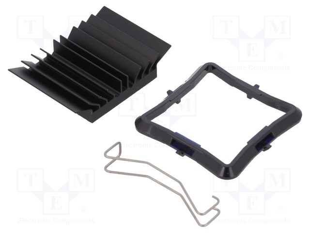 Heatsink: extruded; grilled; black; L: 31mm; W: 31mm; H: 9.5mm; 7°C/W