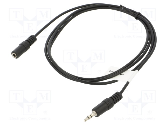 Cable; Jack 3.5mm 3pin socket,Jack 3.5mm 3pin plug; 1.5m; black