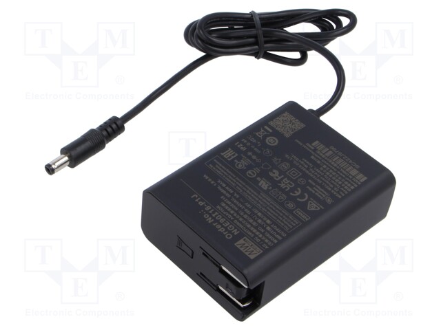 Power supply: switched-mode; plug; 18VDC; 5A; 90W; Out: 5,5/2,1