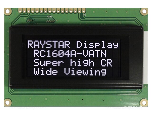 Display: LCD; alphanumeric; VA Negative; 16x4; 87x60x13.6mm; LED