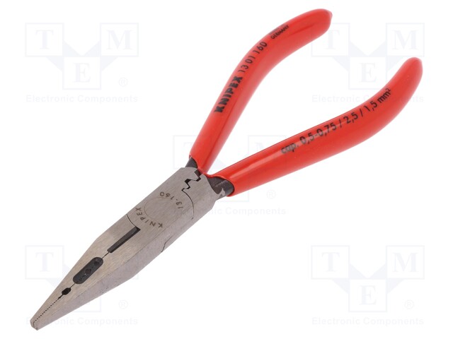 Pliers; flat,universal,elongated; 160mm; Blade: about 60 HRC