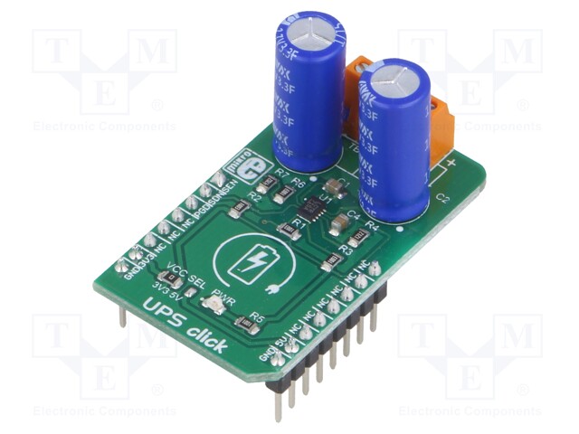 Click board; supercapacitor charger; GPIO; LTC3225; 3.3/5VDC