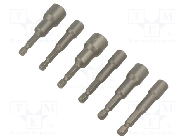 Kit: screwdriver bits; 6pcs; hex socket; 66mm