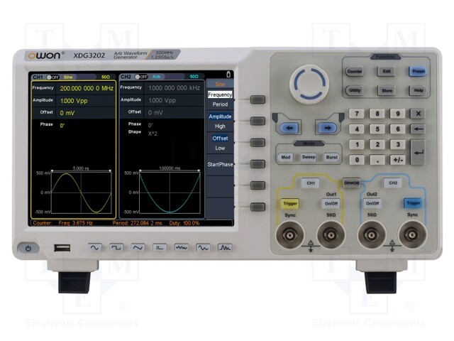 Generator: arbitrary, function; 200MHz; LCD 8" (800x600); 1Mpts