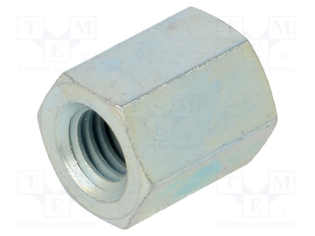 Screwed spacer sleeve; 12mm; Int.thread: M6; hexagonal; steel