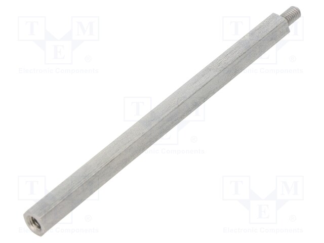 Screwed spacer sleeve; Int.thread: M4; 95mm; Ext.thread: M4