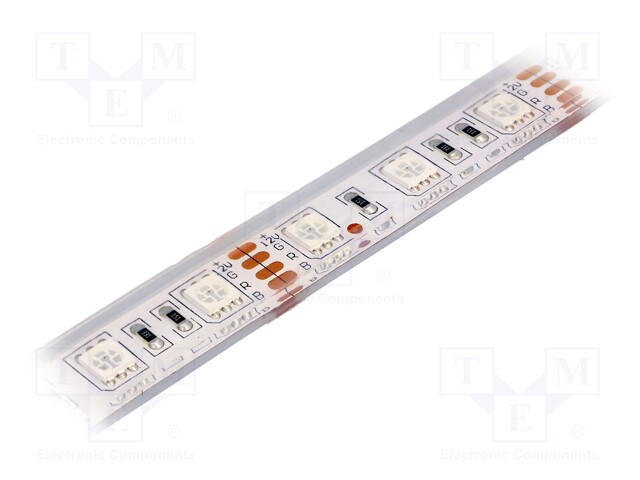 LED tape; RGB; LED/m: 60; SMD; 5050; 12V; W: 14mm; 120°; IP68; PIN: 4