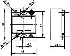 Relay: solid state; Ucntrl: 90÷250VAC; 60A; 44÷480VAC