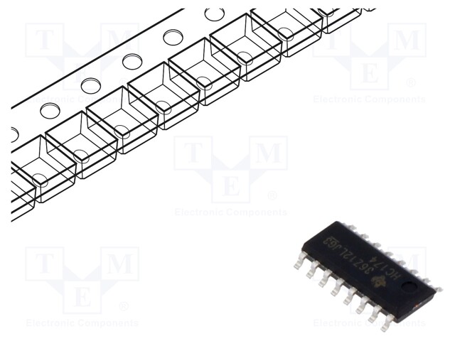 IC: digital; D flip-flop; Ch: 6; SMD; SOIC16; reel,tape; HC