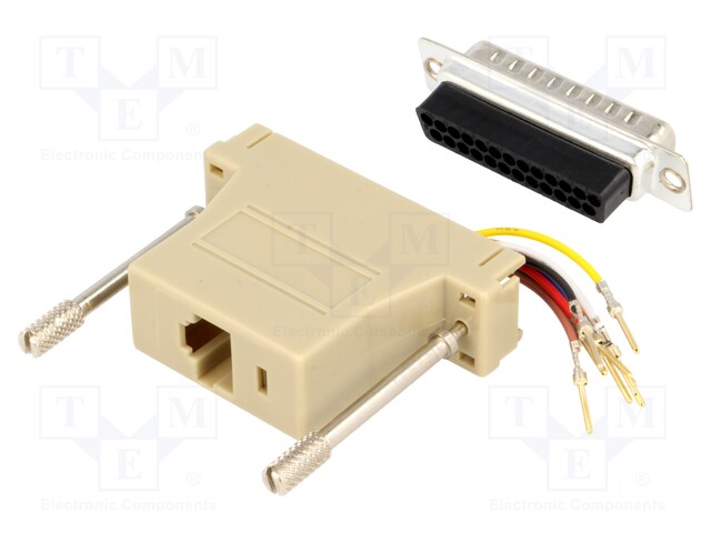 Adapter; D-Sub 25pin plug,RJ45 socket; Features: configurable