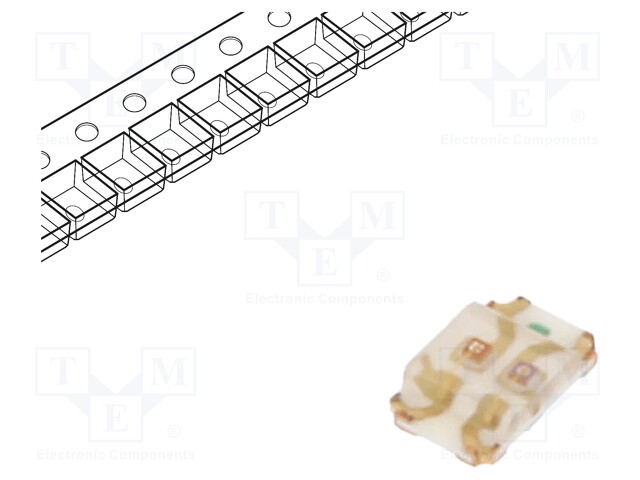 LED; SMD; 0604; red/green; 1.3x1.25x0.3mm; 120°; 30mA; λd red: 625nm