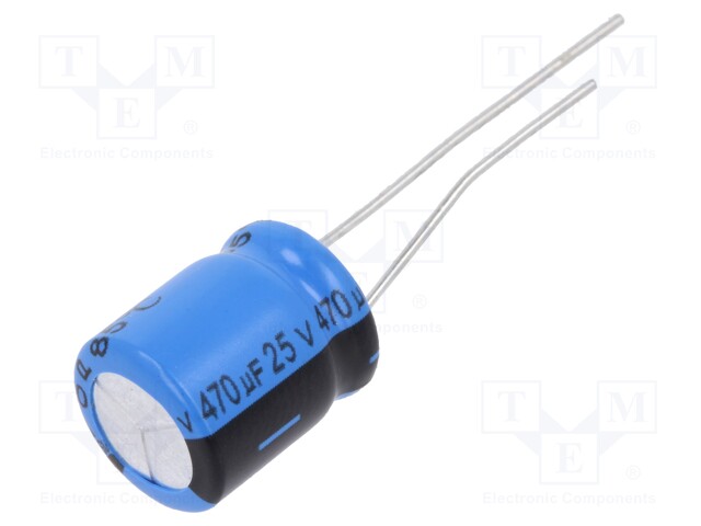 Electrolytic Capacitor, 470 µF, 25 V, 038 RSU Series, ± 20%, Radial Leaded, 3500 hours @ 85°C