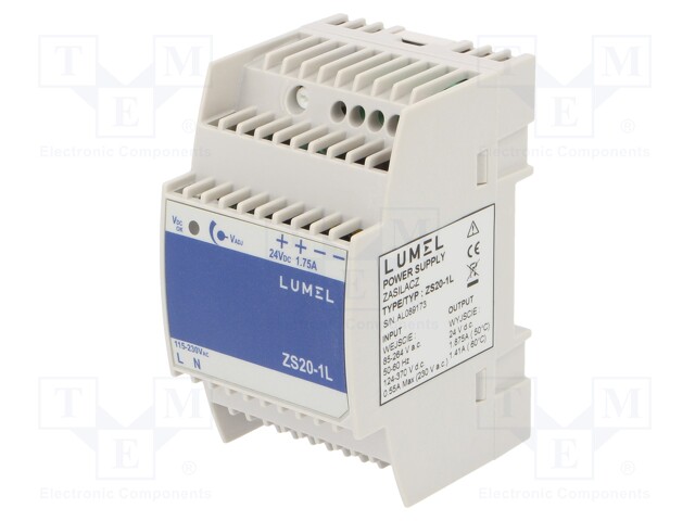 Power supply: switched-mode; 45W; 24VDC; 22÷27VDC; 1.75A; 250g