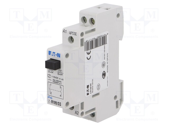 Relay: installation; monostable; NO x2; Ucoil: 110VDC; max.250VAC