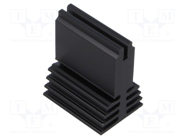 Heatsink: extruded; grilled; black; L: 37.5mm; W: 29.4mm; H: 45mm