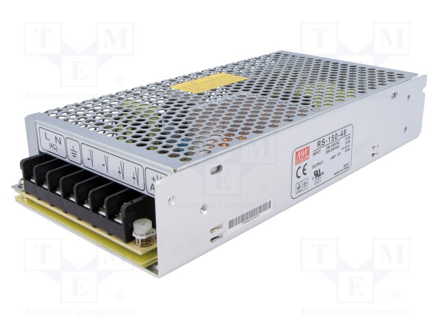 Power supply: switched-mode; modular; 158.4W; 48VDC; 199x98x38mm