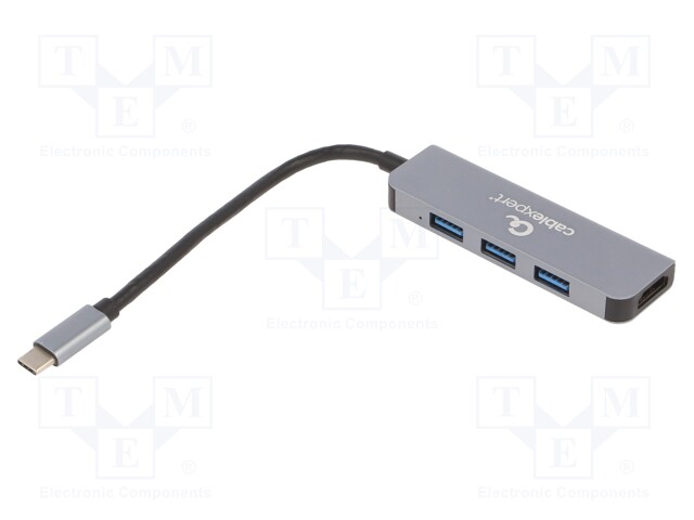 Adapter; USB 3.2; HDMI socket,USB A socket x3,USB C plug; 0.09m